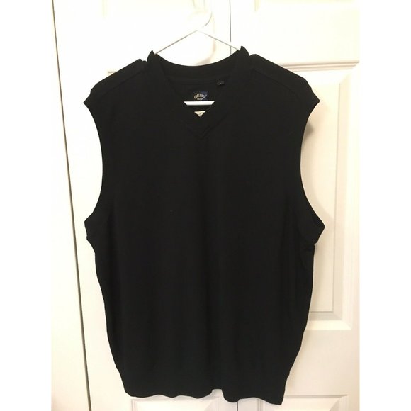 CALLAWAY Golf By Nordstrom Vest Men’s Size L Black Color Sleeveless V Neck - Picture 1 of 6